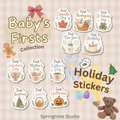 Baby’s First Holidays Printable Sticker Bundle | Baby Milestone Holiday Stickers | Digital Download