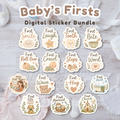 Baby Milestone Sticker Bundle | First Year Baby Memory Stickers | Printable Scrapbook & Baby Book Stickers | Digital Download | Baby’s Firsts Collection