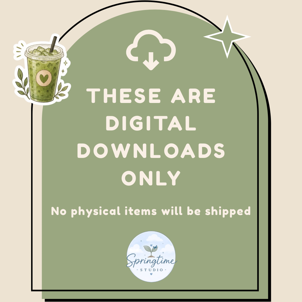 Books & Matcha Printable Sticker Sheet | Cozy Reading & Matcha Lover Stickers | Bookish Journal & Planner Stickers - Books and Matcha Stickers