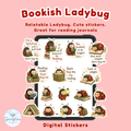 Bookish Ladybug Sticker Pack | Cozy Reading Stickers | Cute Reading Journal | Relatable Bookish Whimsical Reading Journal Stickers